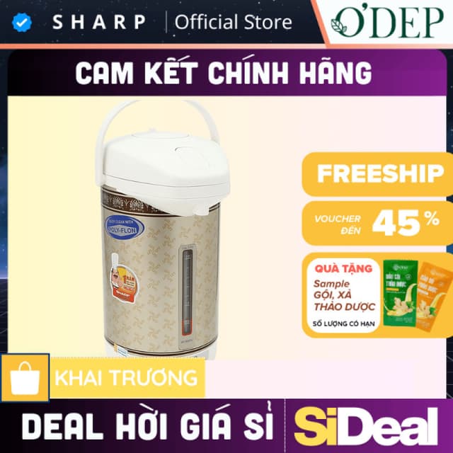 Bình thủy điện Inox Sharp 2.9 Lít Chính hãng, đun sôi nhanh, giữ ấm KP-30STV(RB) - Sản xuất Thái Lan - SIDEAL SIA - Ảnh 7