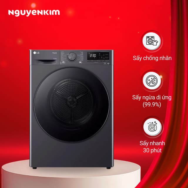 Máy sấy quần áo bơm nhiệt LG Inverter 10.5 kg DVHP50M - Ảnh 5