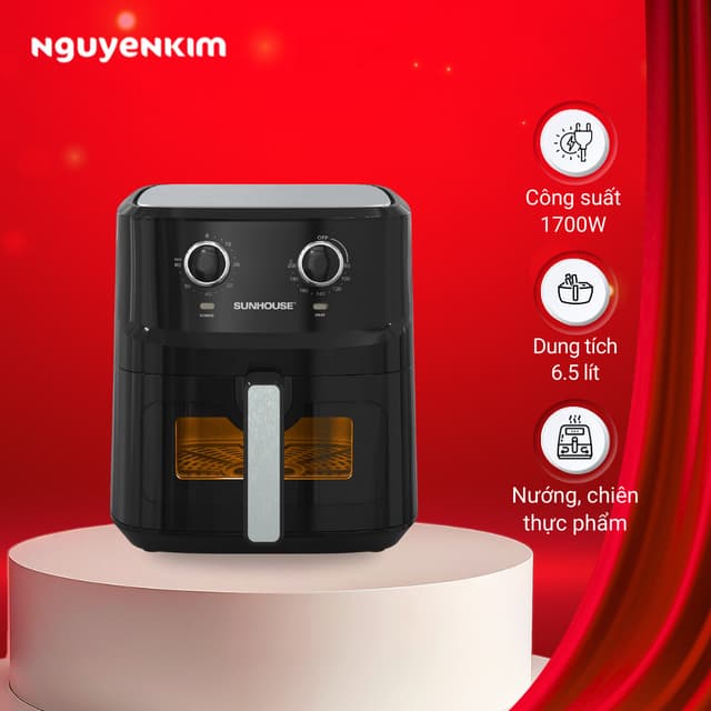 Nồi chiên không dầu Sunhouse 6.5 lít SHD4030 - Ảnh 5