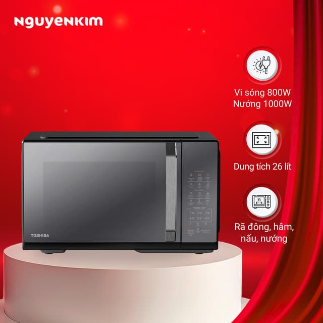 Lò vi sóng có nướng Toshiba 26 lít MW3-EG26PE(BM) VN - Ảnh 1