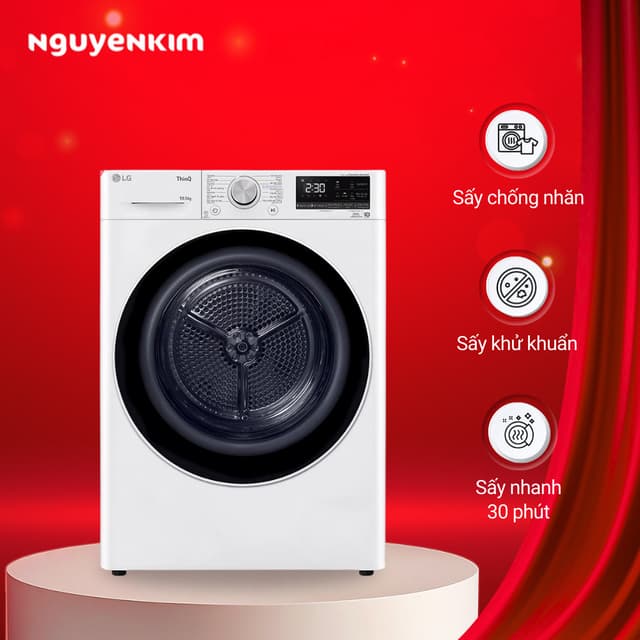 Máy sấy quần áo bơm nhiệt LG Inverter 10.5 kg DVHP50W - Ảnh 3