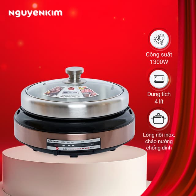 Nồi lẩu điện Sunhouse 4 lít SHD4526 - Ảnh 1