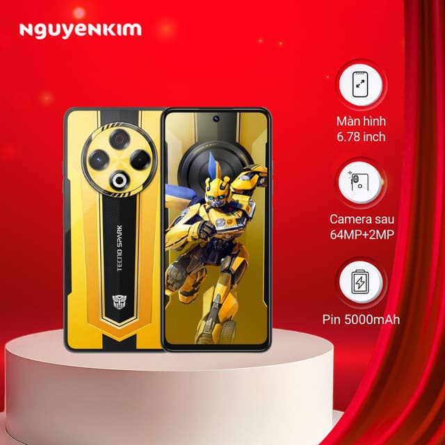 Điện thoại Tecno Spark 30 8GB/128GB Vàng Bumblebee (KL6) - Ảnh 11