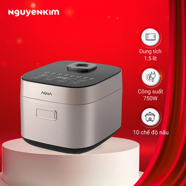 [Mới 2025] Nồi cơm điện tử Aqua 1.5 lít AQS-RBC401R(N)-VN - Ảnh 4