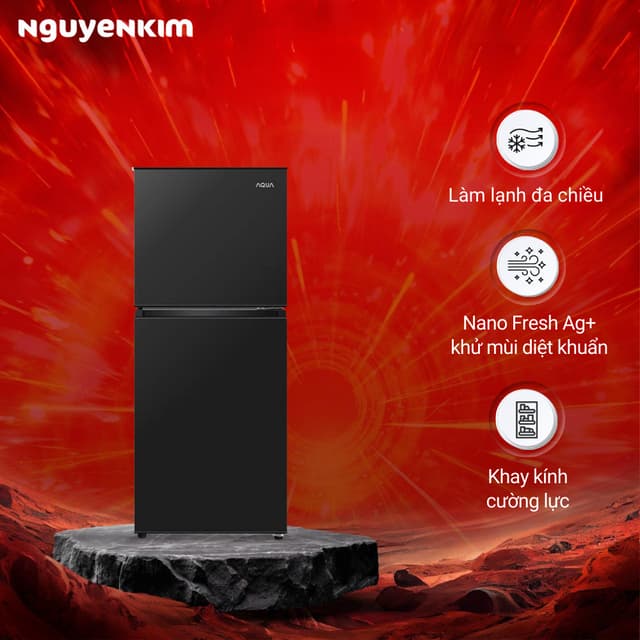 Tủ lạnh 2 cánh Aqua 130 lít ngăn đông trên AQR-T160FA(BS) - Ảnh 12