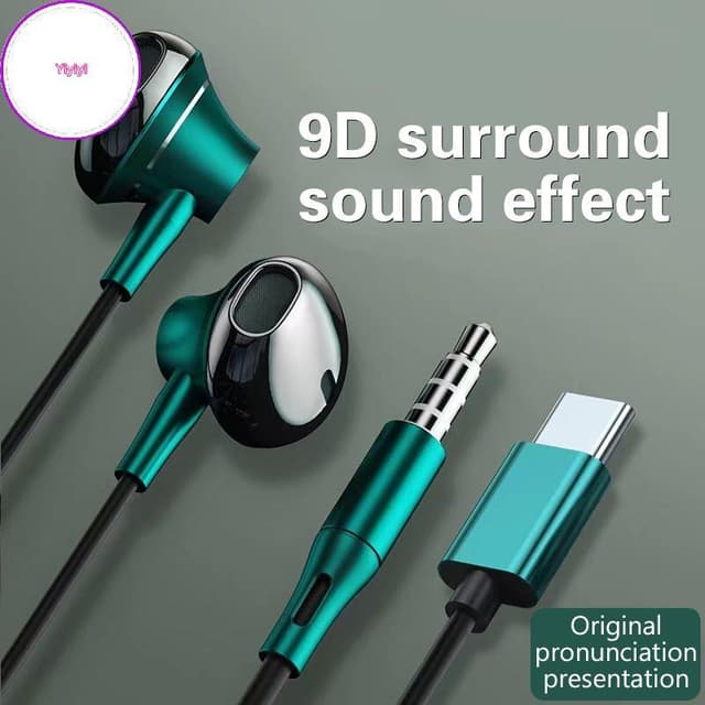 Tai nghe Karaoke có dây trong tai yiyi Type-C Tai nghe nhạc nổi 3,5 mm Tai nghe rảnh tay Tai nghe có Mic cho Xiaomi Huawei VN - Ảnh 4