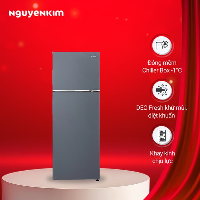 Tủ lạnh 2 cánh Aqua Inverter 283 lít ngăn đông trên AQR-T299FA(SL) - Ảnh 3