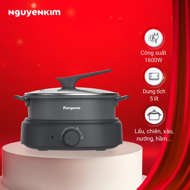 Nồi lẩu điện Kangaroo 5 lít KGEH50N2 - Hàng chính hãng - Ảnh 3