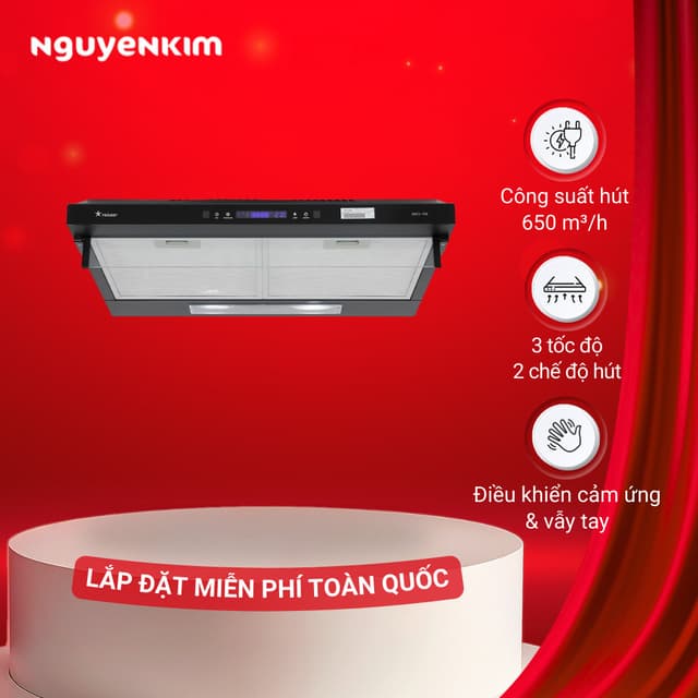 Máy hút mùi âm tủ Pramie CH22 - 700 - Hẹn giờ tắt, Cảm biến vẫy tay, Đèn LED chiếu sáng tiện lợi - Ảnh 11