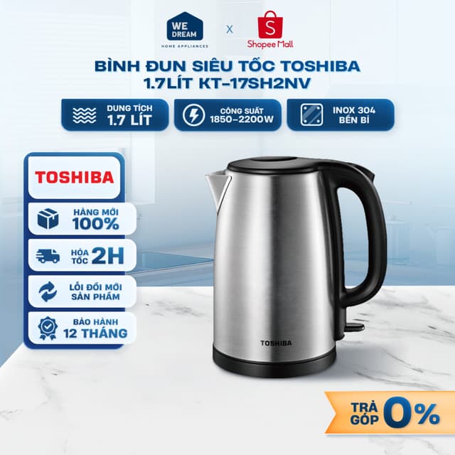 KT-17SH2NV - Bình Đun Siêu Tốc Toshiba 1.7 Lít KT-17SH2NV - Hàng Chính Hãng, Mới 100% - Ảnh 11