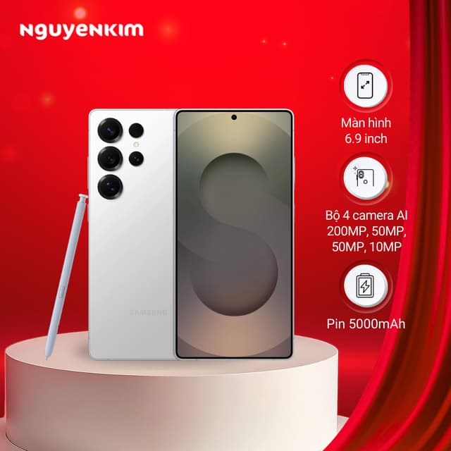 [Mới 2025] Điện thoại Samsung Galaxy S25 Ultra 5G 12GB/256GB (SM-S938B/DS) Trắng bạc - Ảnh 1