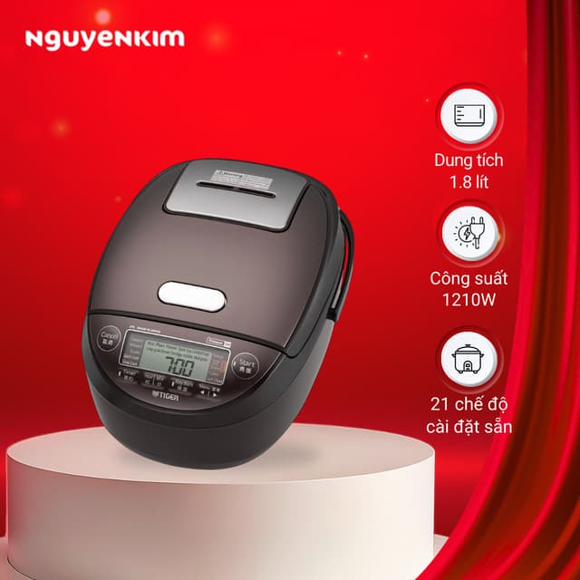 Nồi cơm điện tử cao tần áp suất Tiger 1.8 lít JPK-W18W - Ảnh 7