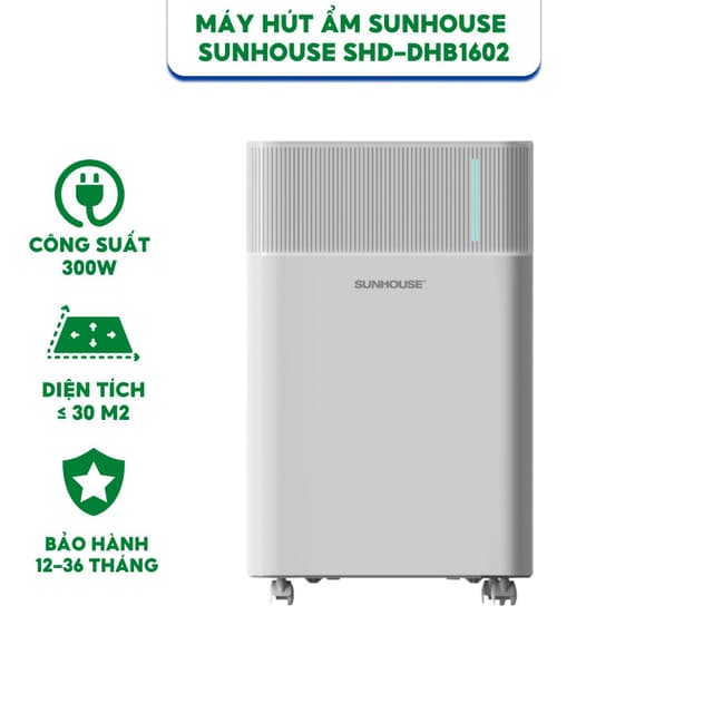 Máy Hút Ẩm SUNHOUSE SHD-DHB1602 - Phù Hợp Không Gian 30m2,  Bảo Hành Chính Hãng 12-36 Tháng - Ảnh 4