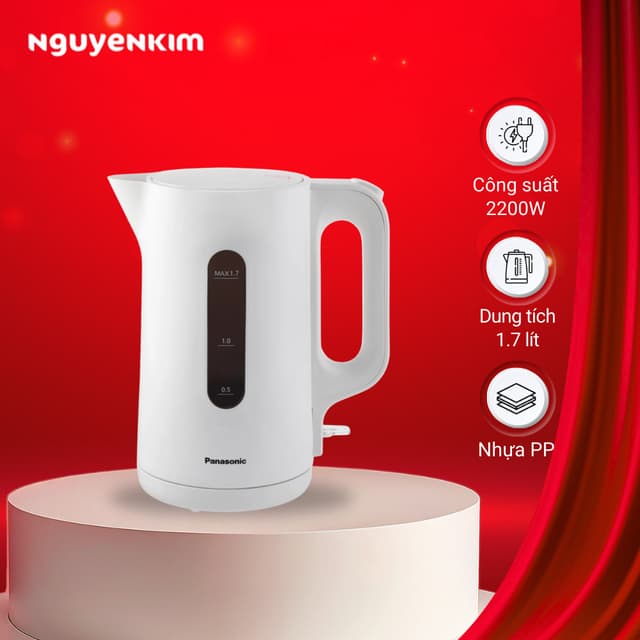 Bình đun siêu tốc Panasonic 1.7 lít NC-K101WRA - Ảnh 12