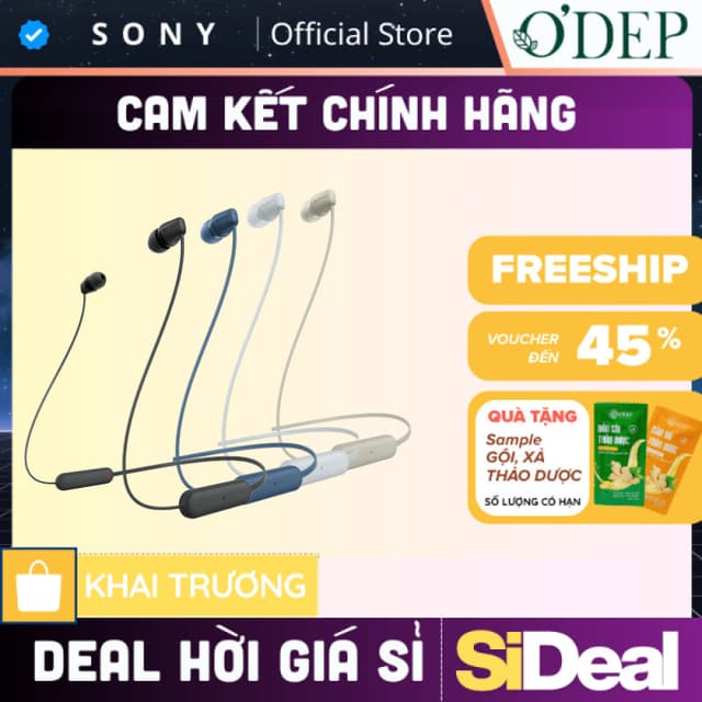 Tai nghe Bluetooth in-ear Sony , pin 25 giờ, chống nước IPX4 WI-C100 - SIDEAL SIA - Ảnh 8