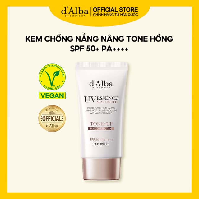 [d'Alba Official] Kem chống nắng nâng tông da Waterfull Tone-up Sun Cream SPF 50+ 50ml - Ảnh 8