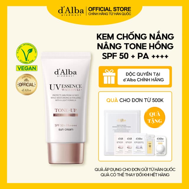 [d'Alba Official] Kem chống nắng nâng tông da Waterfull Tone-up Sun Cream SPF 50+ 50ml - Ảnh 3