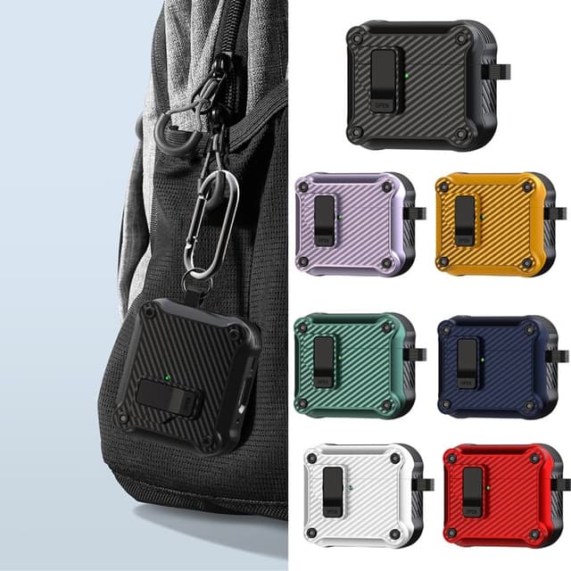  Ốp chống sốc có móc khóa cho AirPods Pro3 AirPod 4 TPU+PC vỏ bảo vệ nhiều màu, ốp tai nghe chống ồn ANC. - Ảnh 4