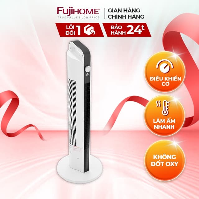 Quạt sưởi gốm Ceramic nhập khẩu FUJIHOME FH2000M Điều khiển cơ bền bỉ - Làm ấm nhanh -Tiết kiệm điện - Ảnh 5
