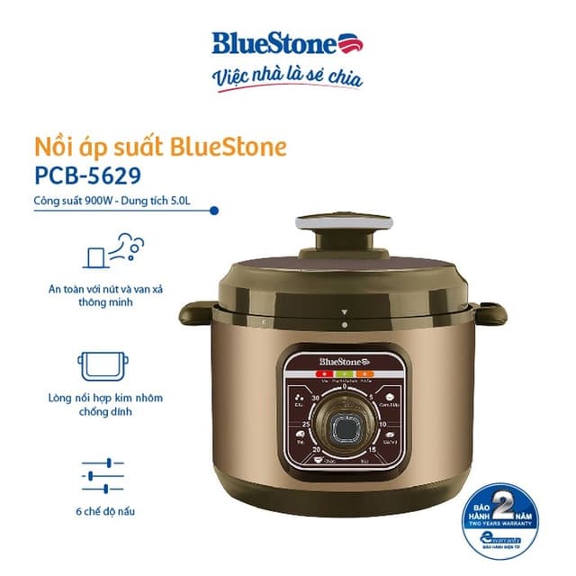 Nồi Áp Suất BlueStone PCB-5629 - 5 Lít - 900W - Bảo hành 2 năm - Ảnh 12
