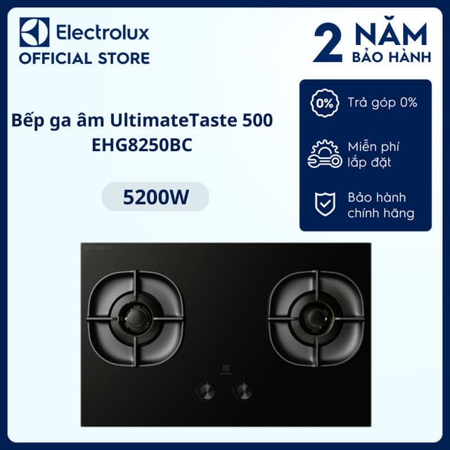 Bếp ga âm 80cm Electrolux UltimateTaste 500 với 2 vùng nấu-EHG8250BC - Ảnh 2