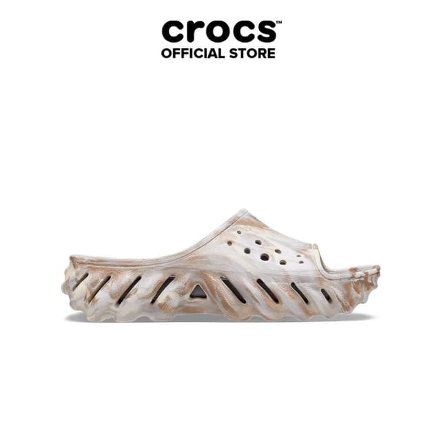 Dép Quai Ngang Unisex Crocs Echo Marbled - Bone - 208467-2Y3 - Ảnh 1