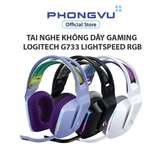 Tai nghe không dây gaming Logitech G733 Lightspeed RGB - Bảo hành 24 tháng - Ảnh 10