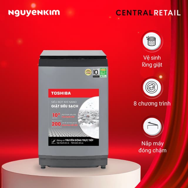 Máy giặt cửa trên Toshiba Inverter 15 kg AW-DUM1600LV(SG) - Ảnh 2