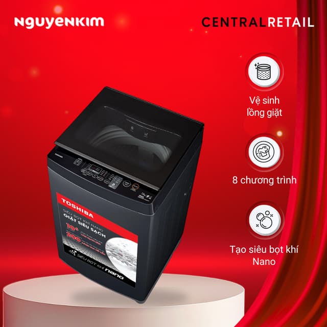Máy giặt cửa trên Toshiba Inverter 13 kg AW-DUM1400LV(MK) - Ảnh 2