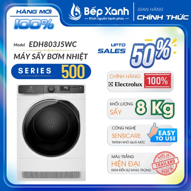 [FREESHIP HCM] Máy sấy bơm nhiệt Electrolux UltimateCare 8 kg EDH803J5WC - Nhập Thái Lan - Ảnh 4