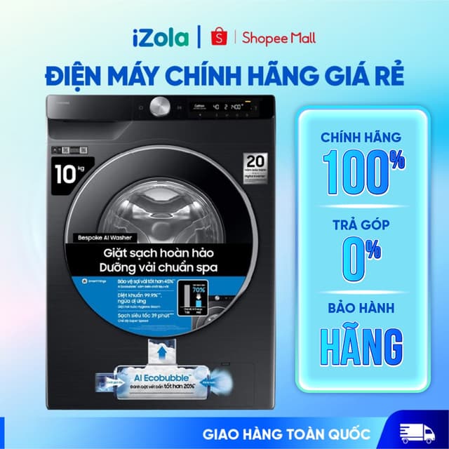 WW10DG6U34LBSV - Máy giặt Samsung AI EcoBubble Inverter 10 kg WW10DG6U34LBSV - Hàng chính hãng - Ảnh 8