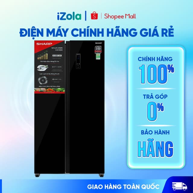 SJ-SBX530VG-BK - Tủ lạnh Sharp Inverter 532 lít Side By Side SJ-SBX530VG-BK - Hàng chính hãng - Ảnh 3