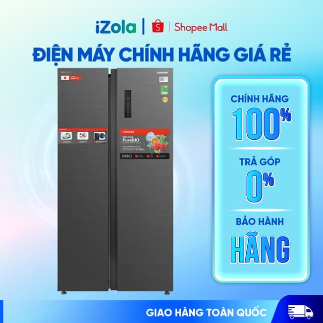 Tủ lạnh Toshiba Inverter 555 lít Side By Side GR-RS696WI-PMV(60)-AG - Hàng chính hãng - Ảnh 2