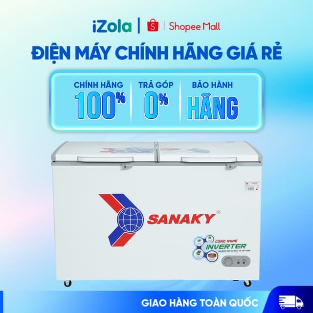 Tủ đông Sanaky Inverter VH-5699HY3 410 lít - Hàng chính hãng - Ảnh 2