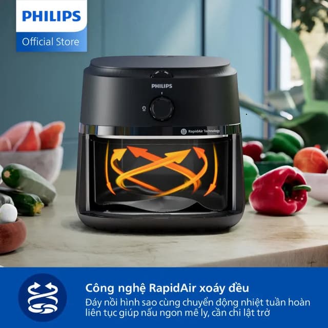 Nồi Chiên Không Dầu Thế Hệ Mới Philips NA130/00, Dung Tích 6.2 lít - Bảo Hành 24 Tháng - Ảnh 1