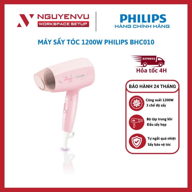[KHO HN - HCM] Máy sấy tóc Philips BHC010/00 - Công suất 1200W, 3 Chế Độ Sấy Khô - Hàng Chính Hãng - Ảnh 6