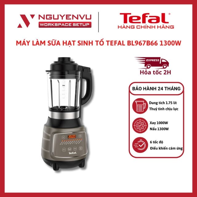 [KHO HN - HCM] Máy làm sữa hạt sinh tố Tefal BL967B66 - Máy xay đa năng - Công suất 1300W - Hàng Chính Hãng - Ảnh 8