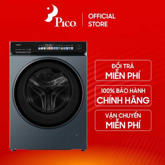 Máy giặt sấy Aqua Inverter giặt 12 Kg - sấy 7 Kg AWD12-BD4377U1L(GN) màu đen - Bảo hành chính hãng 24 tháng - Ảnh 6