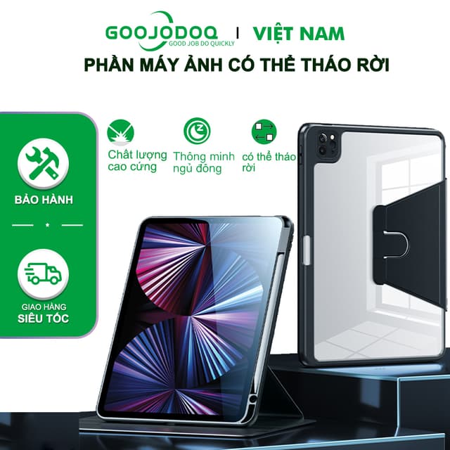 Bao da ipad GOOJODOQ ốp lưng cho Air 4/5 Pro 11 10th 9th 8th 7th Gen với Giá đỡ bút chì Xoay 360 độ - Ảnh 12