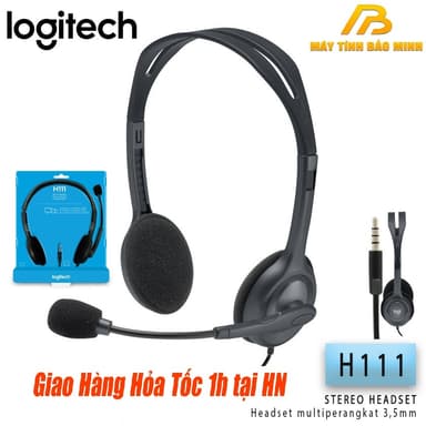 So sánh giá Tai nghe chụp tai Logitech H111 - 1 jack 3.5mm, Mic khử giảm tiếng ồn, âm thanh nổi - Hàng Chính Hãng rẻ nhất?