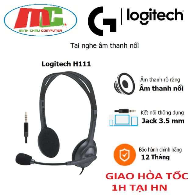Tai Nghe LOGITECH H111 - Âm Thanh Nổi (1 Giắc)- Hàng Chính Hãng - Bảo Hành 12 Tháng - Ảnh 11