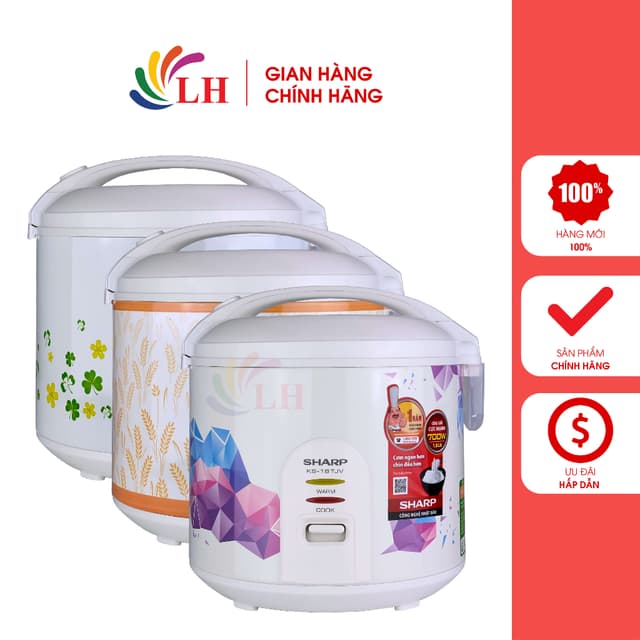 Nồi cơm điện nắp gài Sharp 1.8 lít KS-18TJV/"GR"/"LL" - Hàng chính hãng - Ảnh 7