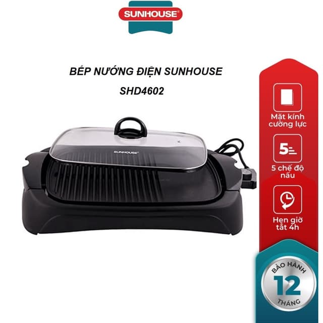 BẾP NƯỚNG ĐIỆN SUNHOUSE SHD4602 - Ảnh 3