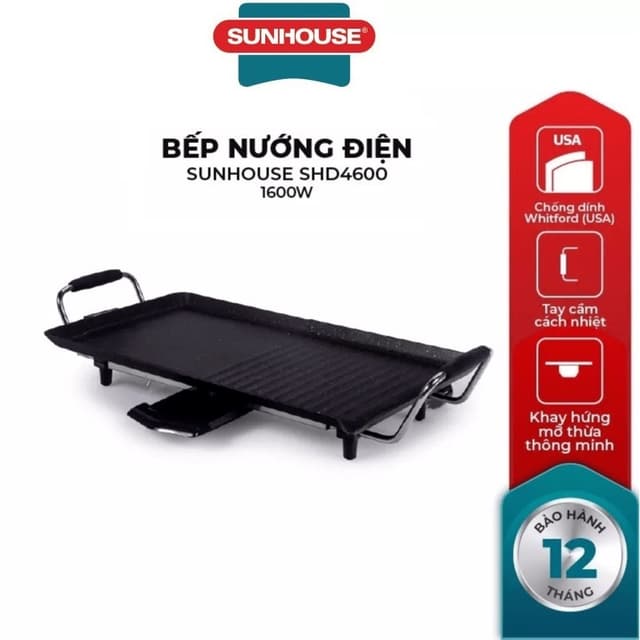 Bếp nướng điện Sunhouse SHD4600, Công suất 1600W - Ảnh 12