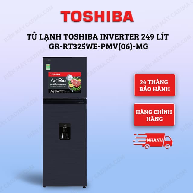 Tủ lạnh Toshiba Inverter 249 lít GR-RT325WE-PMV(06)-MG mới 100% giá rẻ - Hàng chính hãng - Ảnh 5