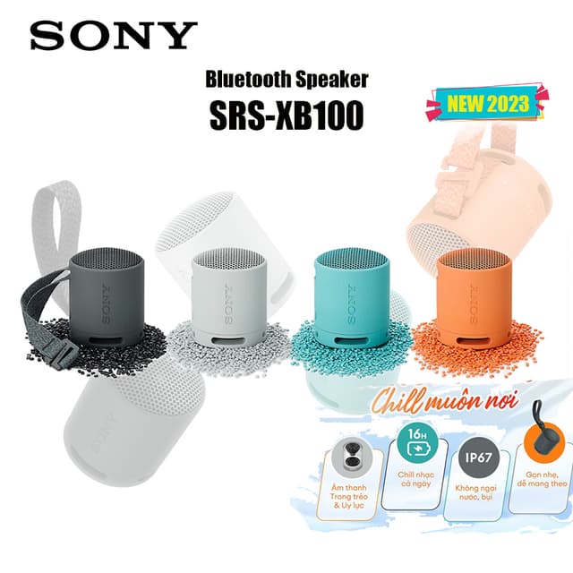 Loa Bluetooth Mini Chống Nước Sony XB100, Nhỏ Gọn Cá Tính - Âm Bass Mạnh Mẽ Sôi Động (SRS-XB100) - Ảnh 5