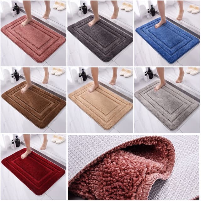 (kho sỉ) Thảm lau chân thấm nước ROOM MAT sợi len trơn chống trượt, thấm hút tốt cho phòng khách, phòng tắm TC02 - Ảnh 5