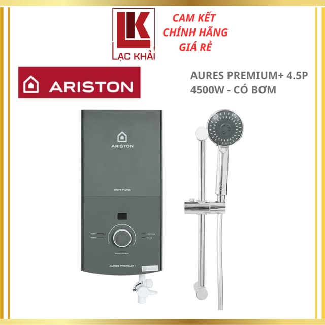 Máy nước nóng trực tiếp có bơm Ariston 4500W AURES PREMIUM+ 4.5P - Hàng chính hãng - Ảnh 6