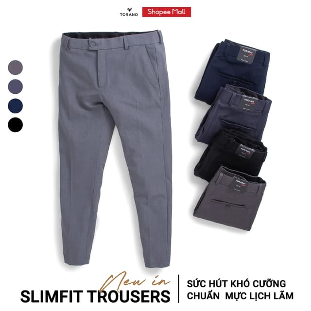 Quần âu nam TORANO slim-fit cạp trơn chuẩn phom DABT900 - Ảnh 6