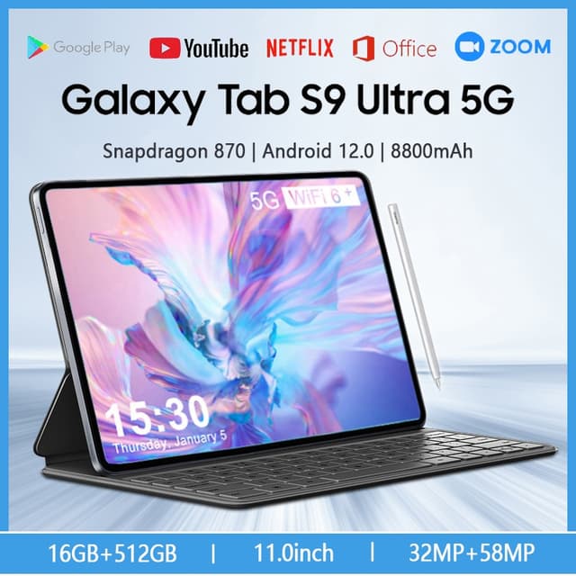 [Có COD] Máy tính bảng S9 Ultra 16+512GB Android 11inch hình Màn hình lớn Wifi 5G Dual SIM - Ảnh 8